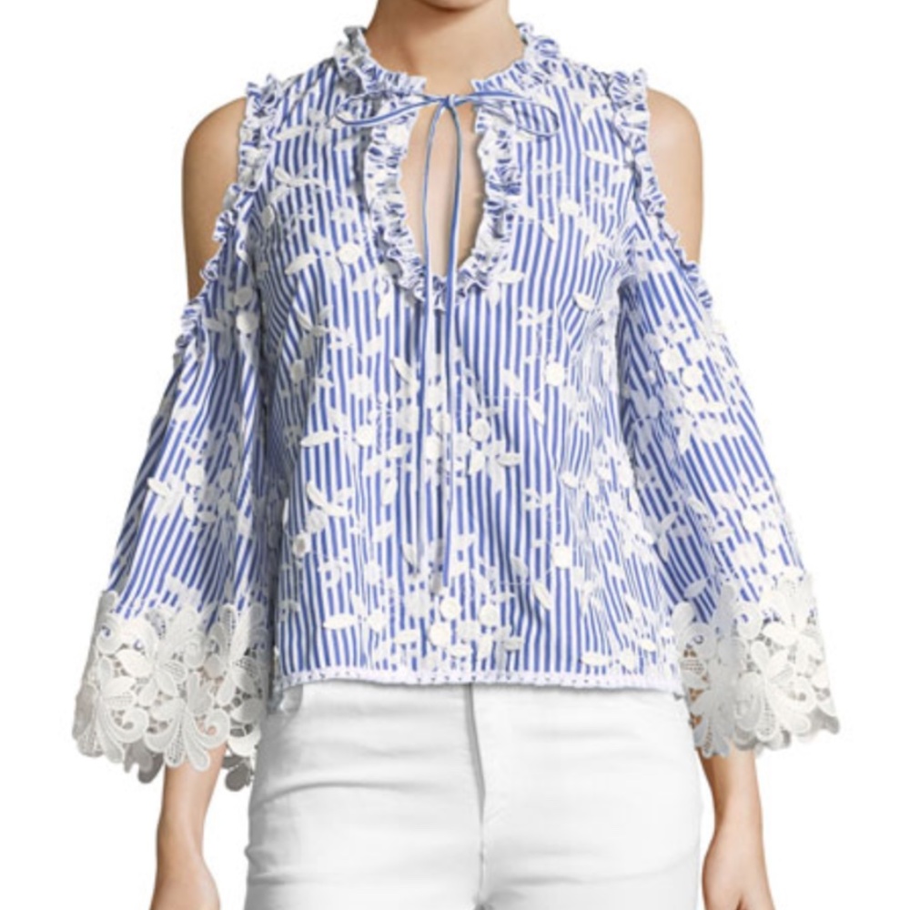 Alexis Blue & White Striped Clair Top
